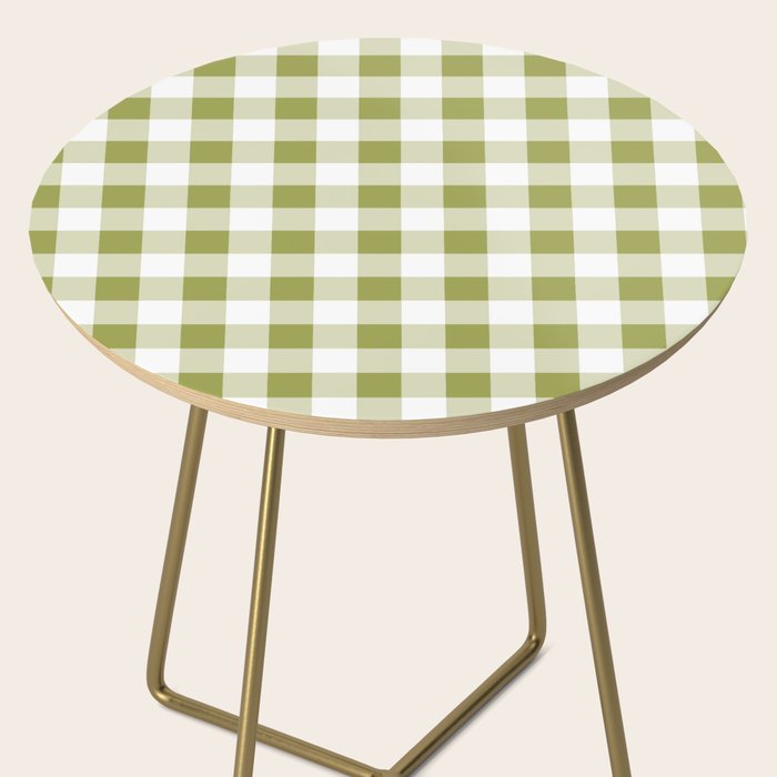 Gingham Large Green White Side Table Gallery Image 2