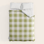 Gingham Large Green White Duvet Cover Gallery Image 6