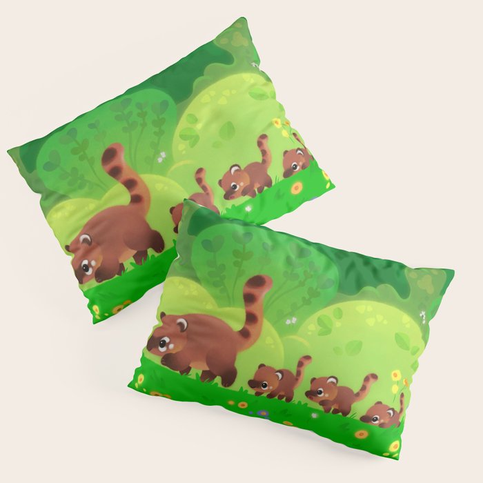 Coati family Pillow Sham Gallery Image 1