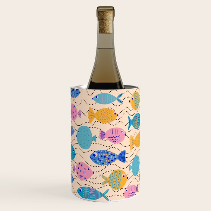 Go Fish - Blue, Yellow, Very Peri and Pink  Wine Chiller Gallery Image 1