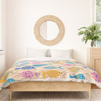 Go Fish - Blue, Yellow, Very Peri and Pink  Duvet Cover Gallery Image 3