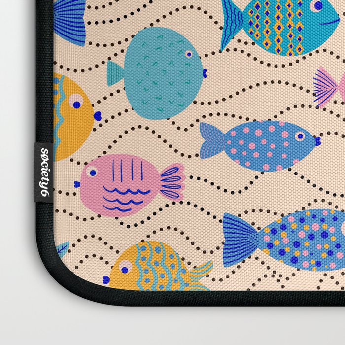 Go Fish - Blue, Yellow, Very Peri and Pink  Laptop Sleeve Gallery Image 3