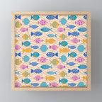Go Fish - Blue, Yellow, Very Peri and Pink  Mini Art Print Gallery Image 1