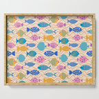 Go Fish - Blue, Yellow, Very Peri and Pink  Serving Tray Gallery Image 1