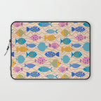 Go Fish - Blue, Yellow, Very Peri and Pink  Laptop Sleeve Gallery Image 1