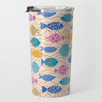 Go Fish - Blue, Yellow, Very Peri and Pink  Travel Mug Gallery Image 3