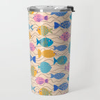 Go Fish - Blue, Yellow, Very Peri and Pink  Travel Mug Gallery Image 2
