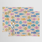 Go Fish - Blue, Yellow, Very Peri and Pink  Placemat Gallery Image 1