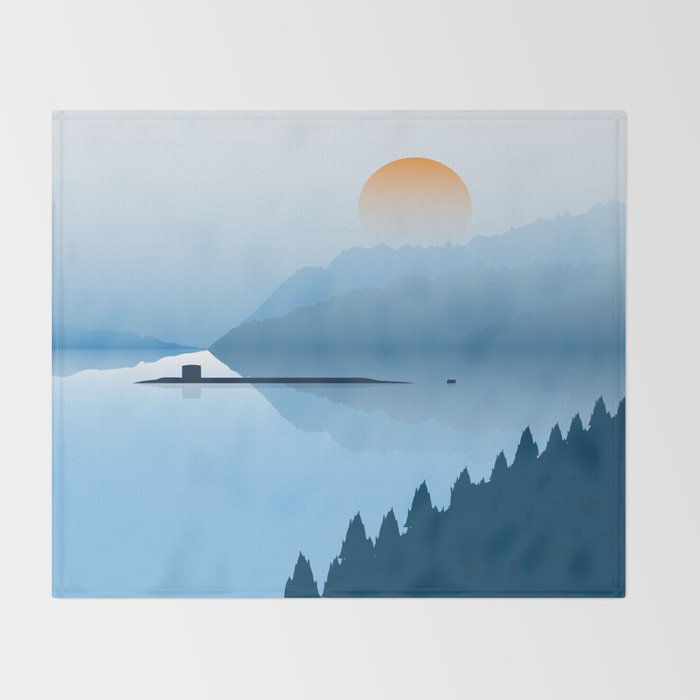 Misty Submarine Throw Blanket Gallery Image 2