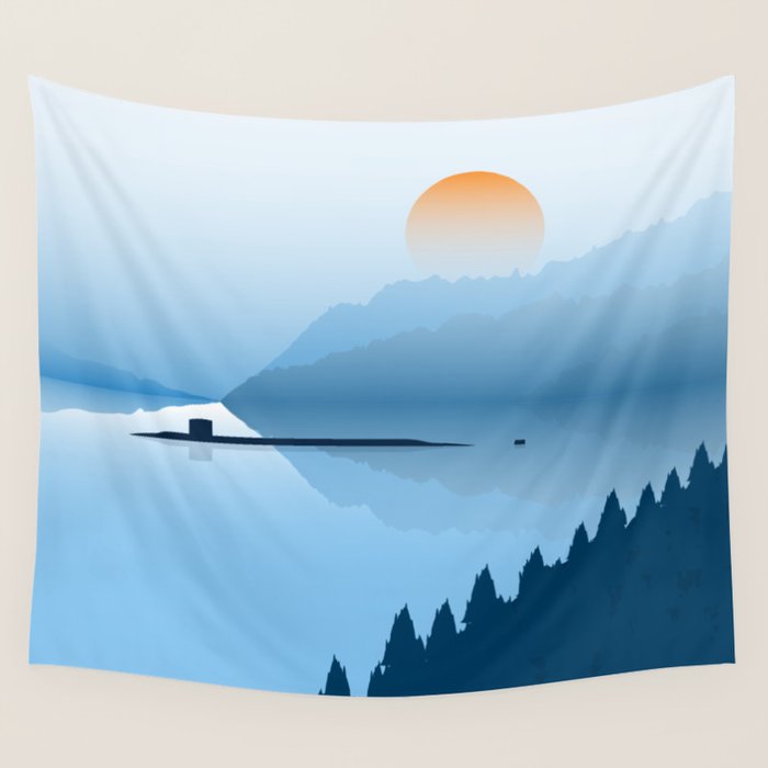 Misty Submarine Wall Tapestry Gallery Image 4