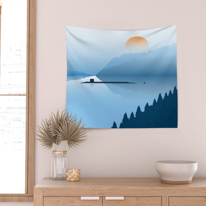 Misty Submarine Wall Tapestry Gallery Image 2