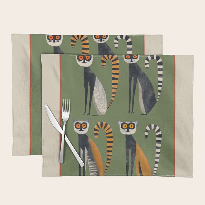 Striped Lemurs Placemat Gallery Image 1