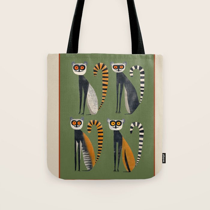 Striped Lemurs Tote Bag Gallery Image 1