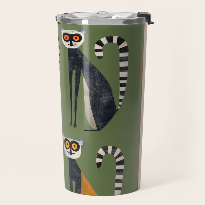 Striped Lemurs Travel Mug Gallery Image 2