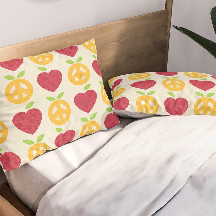 Apple and Orange - Love and Peace Pillow Sham Gallery Image 2