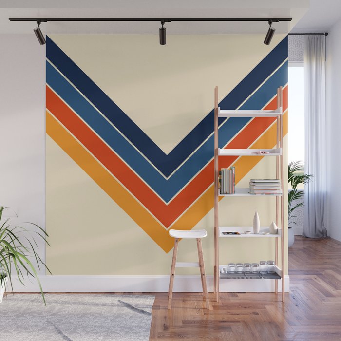 Colorful V Shape Retro Stripes Chilseongsin Wall Mural Gallery Image 1