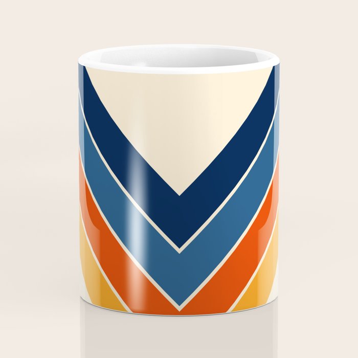 Colorful V Shape Retro Stripes Chilseongsin Coffee Mug Gallery Image 4