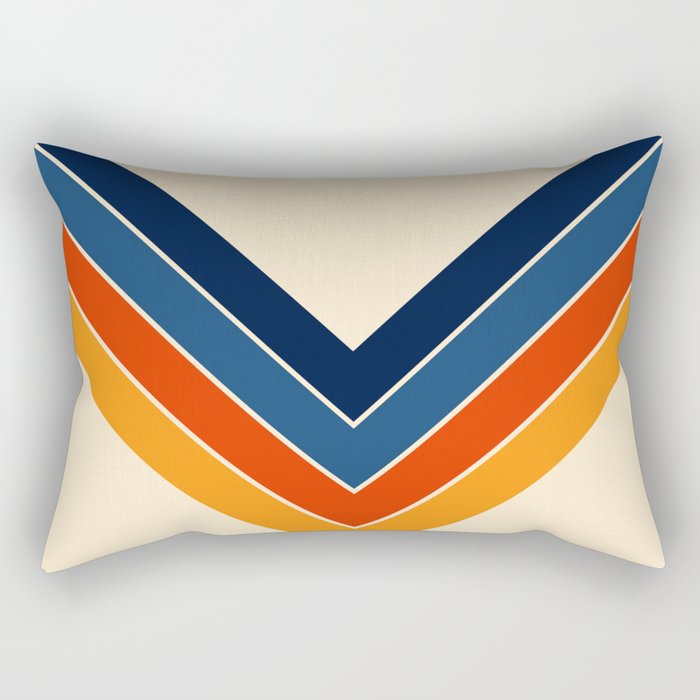 Colorful V Shape Retro Stripes Chilseongsin Rectangular Pillow Gallery Image 1