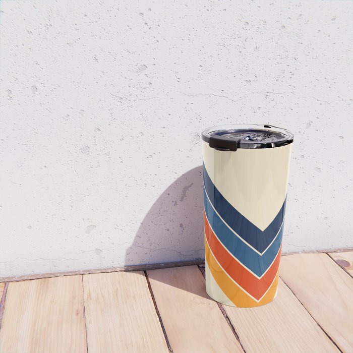 Colorful V Shape Retro Stripes Chilseongsin Travel Mug Gallery Image 4