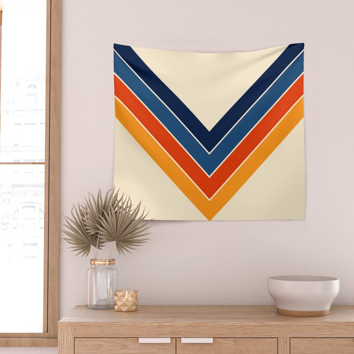 Colorful V Shape Retro Stripes Chilseongsin Wall Tapestry Gallery Image 2