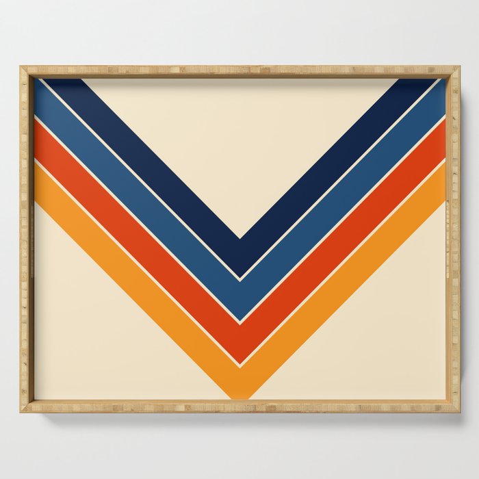Colorful V Shape Retro Stripes Chilseongsin Serving Tray Gallery Image 1
