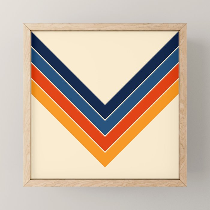 Colorful V Shape Retro Stripes Chilseongsin Mini Art Print Gallery Image 1