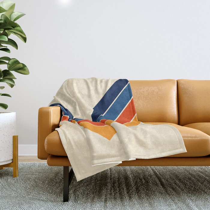 Colorful V Shape Retro Stripes Chilseongsin Throw Blanket Gallery Image 1