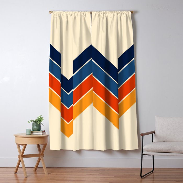 Colorful V Shape Retro Stripes Chilseongsin Window Curtain Gallery Image 1