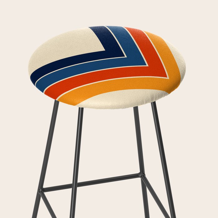 Colorful V Shape Retro Stripes Chilseongsin Stool Gallery Image 2