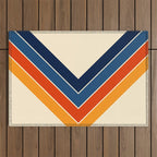 Colorful V Shape Retro Stripes Chilseongsin Outdoor Rug Gallery Image 1