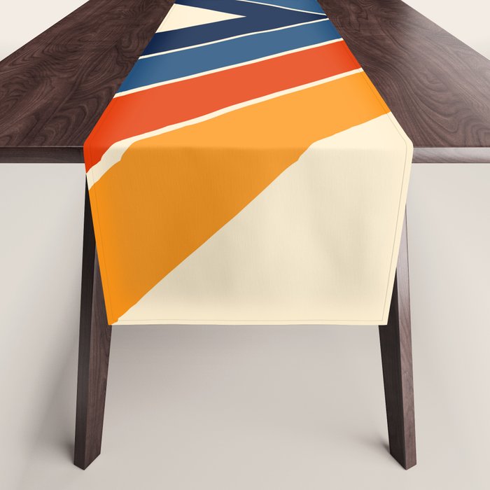 Colorful V Shape Retro Stripes Chilseongsin Table Runner Gallery Image 1