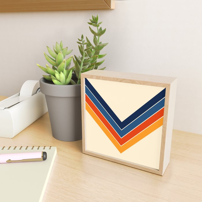 Colorful V Shape Retro Stripes Chilseongsin Mini Art Print Gallery Image 2