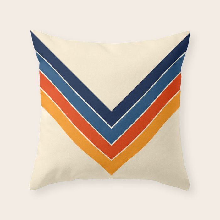 Colorful V Shape Retro Stripes Chilseongsin Throw Pillow Gallery Image 6