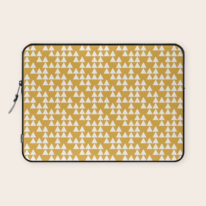 Festive Mustard Yellow, Triangles  Laptop Sleeve Gallery Image 1