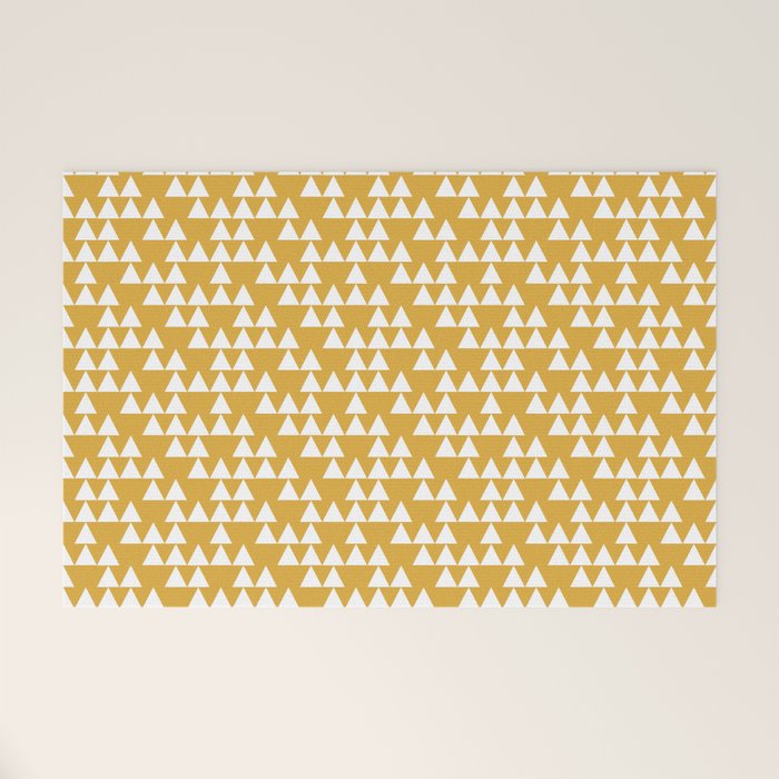 Festive Mustard Yellow, Triangles  Welcome Mat Gallery Image 1