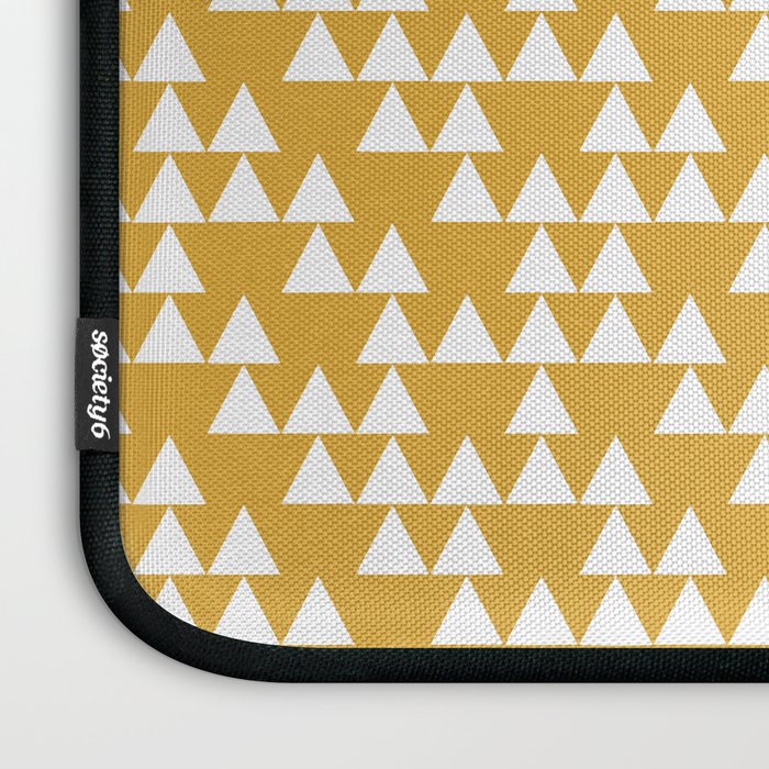 Festive Mustard Yellow, Triangles  Laptop Sleeve Gallery Image 3