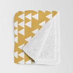 Festive Mustard Yellow, Triangles  Throw Blanket Gallery Image 3