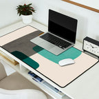 Teal Mustard Gray Art Desk Mat Gallery Image 2