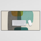 Teal Mustard Gray Art Desk Mat Gallery Image 1