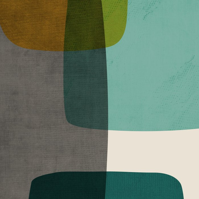 Teal Mustard Gray Art Coffee Mug Gallery Image 2