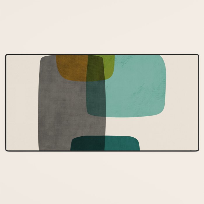 Teal Mustard Gray Art Desk Mat Gallery Image 3