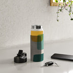Teal Mustard Gray Art Water Bottle Gallery Image 4