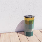 Teal Mustard Gray Art Travel Mug Gallery Image 4