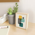 Teal Mustard Gray Art Mini Art Print Gallery Image 2