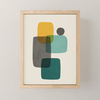 Teal Mustard Gray Art Mini Art Print Gallery Image 1