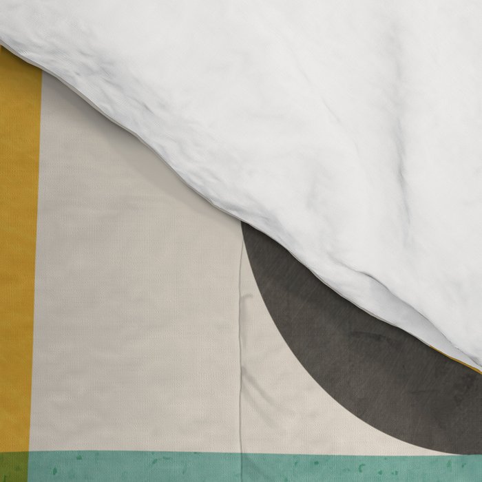 Teal Mustard Gray Art Comforter Gallery Image 4