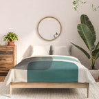 Teal Mustard Gray Art Comforter Gallery Image 3
