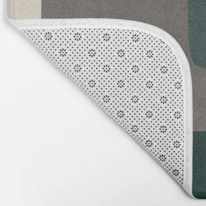 Teal Mustard Gray Art Bath Mat Gallery Image 2