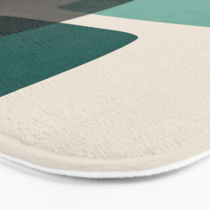 Teal Mustard Gray Art Bath Mat Gallery Image 3