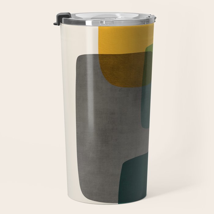 Teal Mustard Gray Art Travel Mug Gallery Image 3
